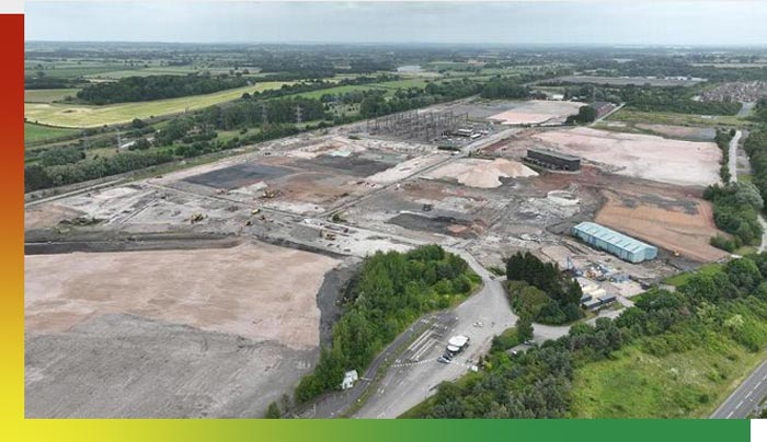 Arial view of a brownfield site