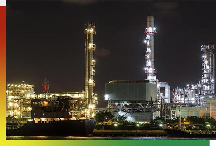 A powerstation at night